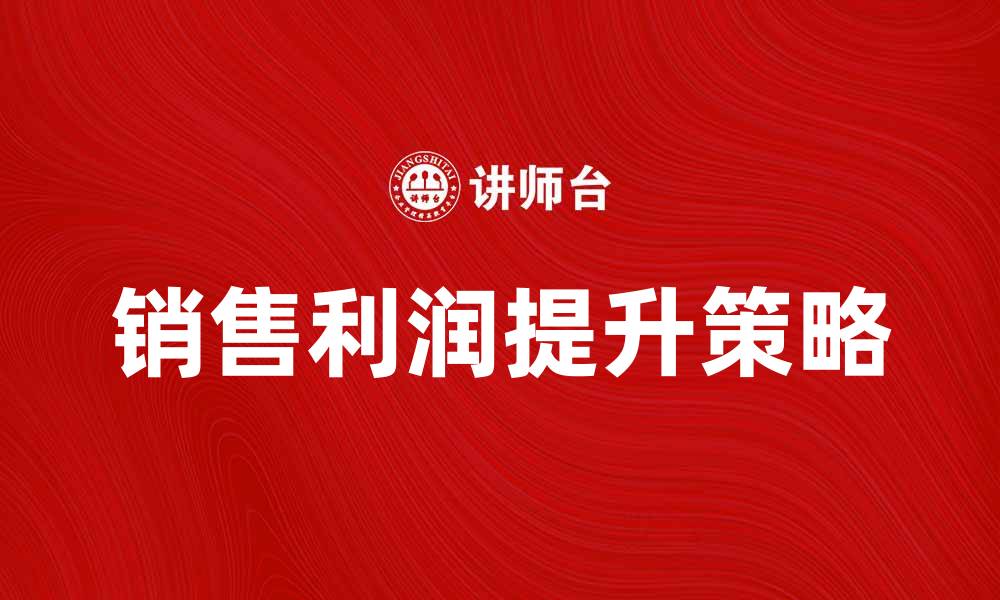 文章深入解析其他销售利润的影响因素与提升策略的缩略图