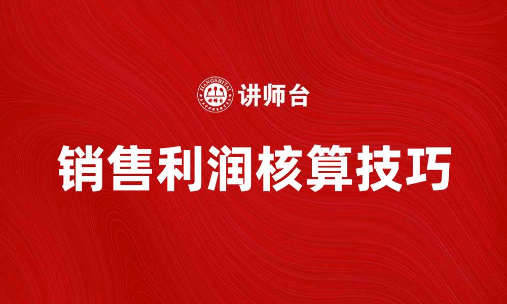 文章销售利润核算的关键要素与实用技巧解析的缩略图