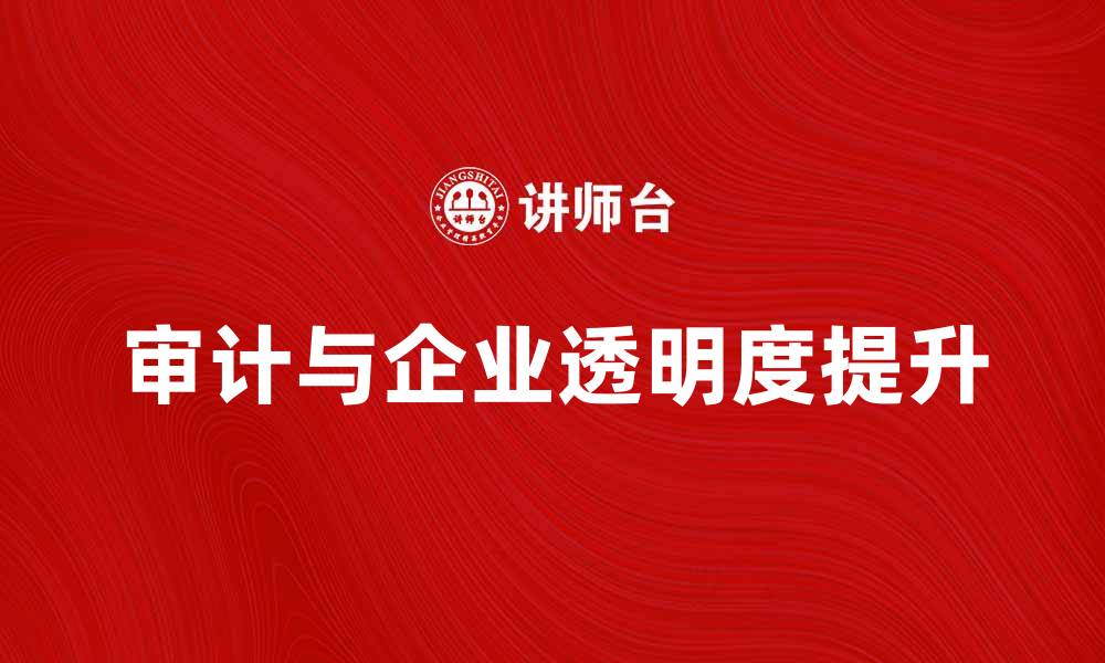 审计与企业透明度提升