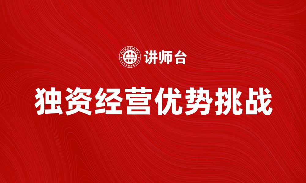 文章独资经营的优势与挑战，如何成功打造个人品牌的缩略图