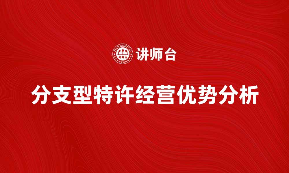 分支型特许经营优势分析