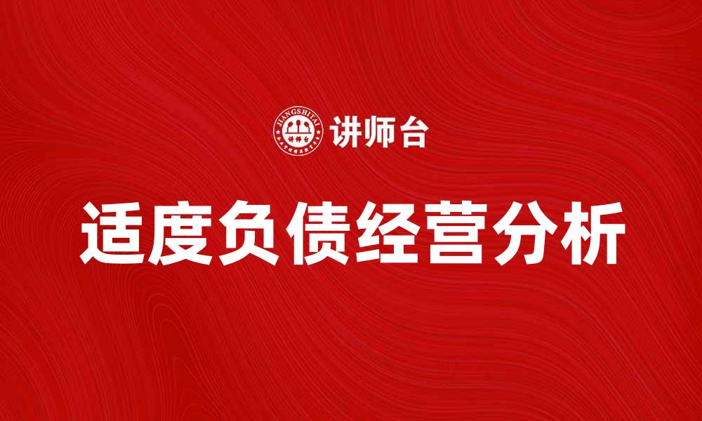 文章适度负债经营的优势与风险分析探讨的缩略图