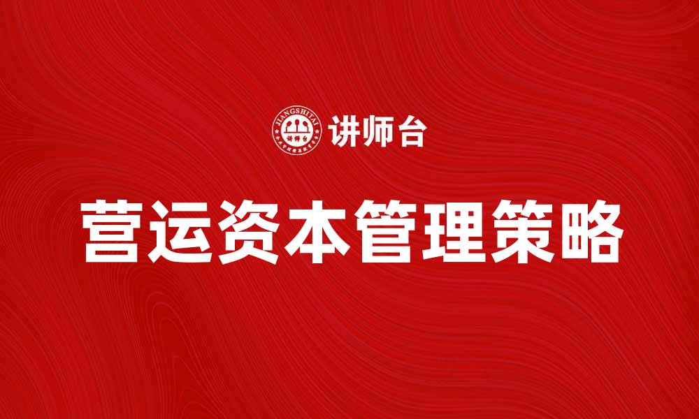 文章营运资本政策的重要性与企业财务管理策略分析的缩略图