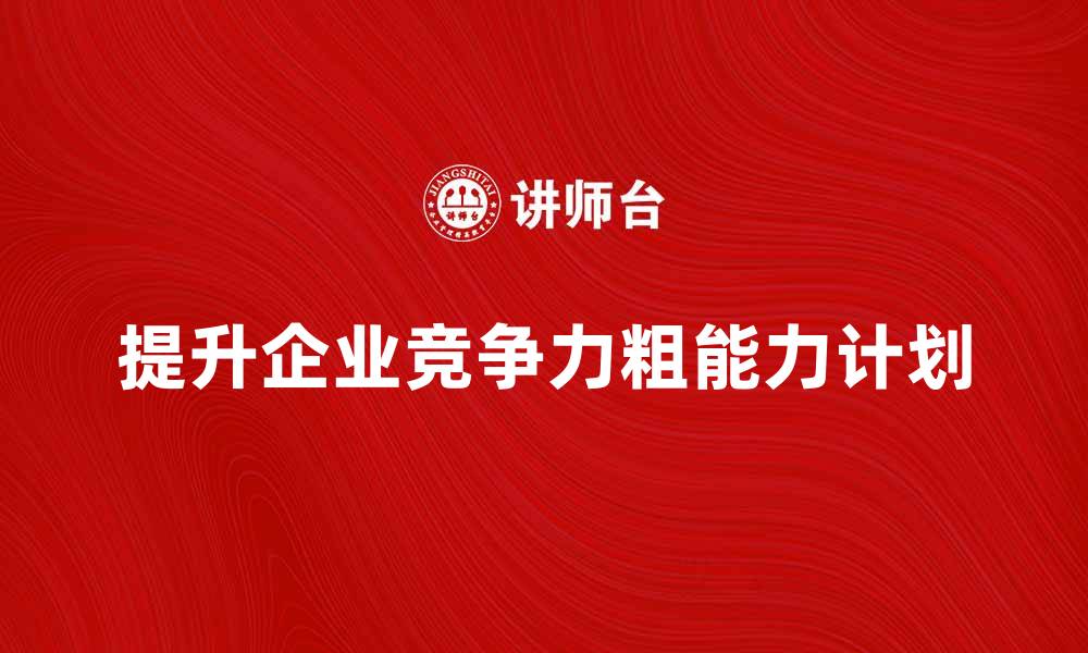 文章提升企业竞争力的粗能力计划解析的缩略图