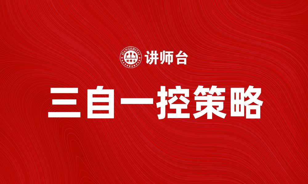 文章深入解析“三自一控”策略在企业管理中的应用与成效的缩略图