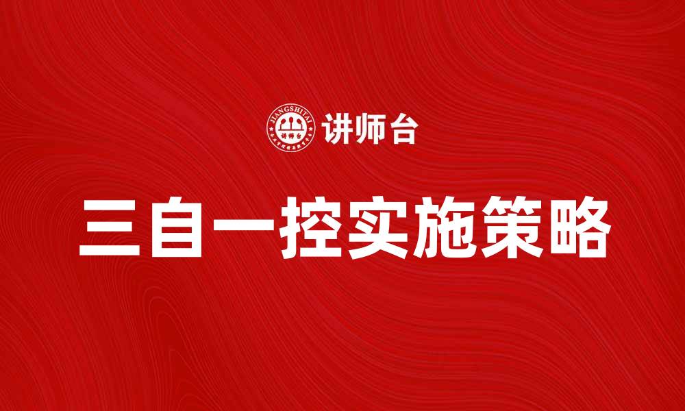 文章深入解析三自一控的实施策略与成效的缩略图