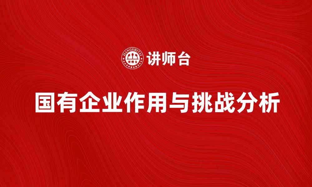 国有企业作用与挑战分析