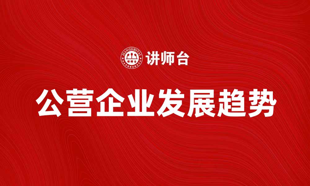 文章公营企业在现代经济中的重要性与发展趋势分析的缩略图