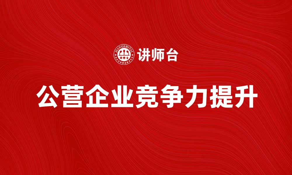 文章公营企业如何提升竞争力与创新能力的缩略图