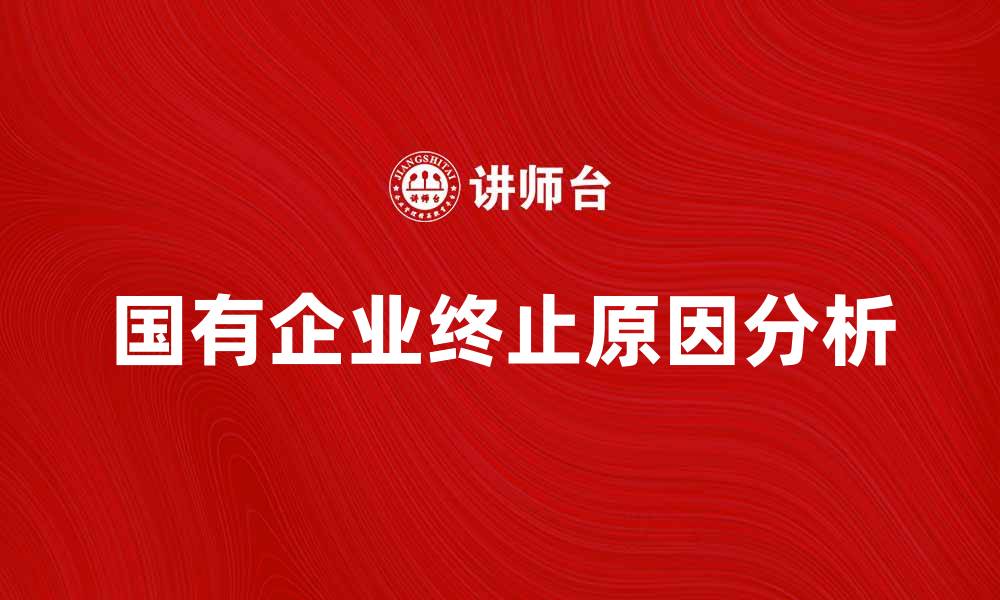 文章国有企业终止的原因与影响分析的缩略图