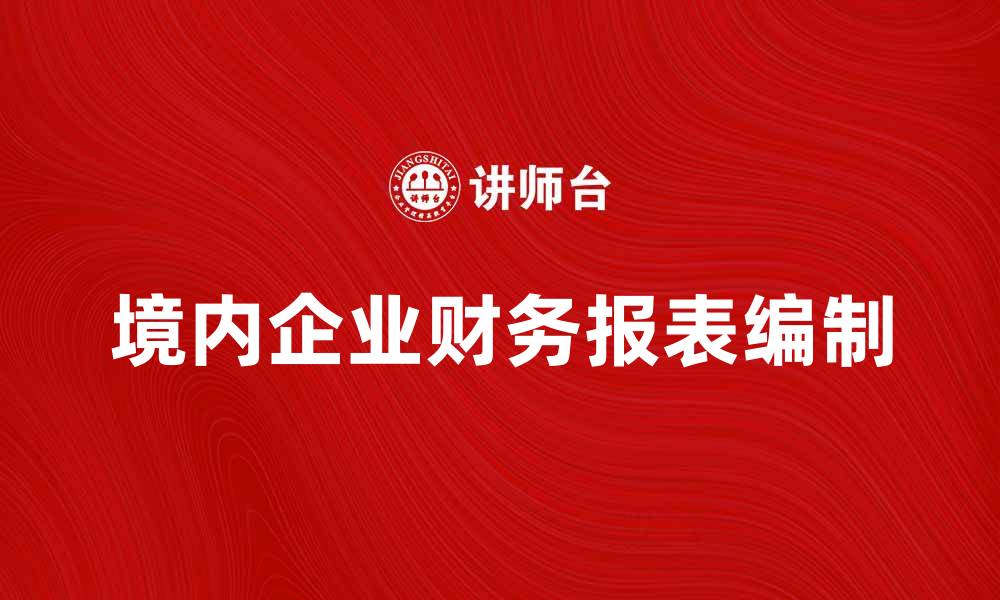 境内企业财务报表编制