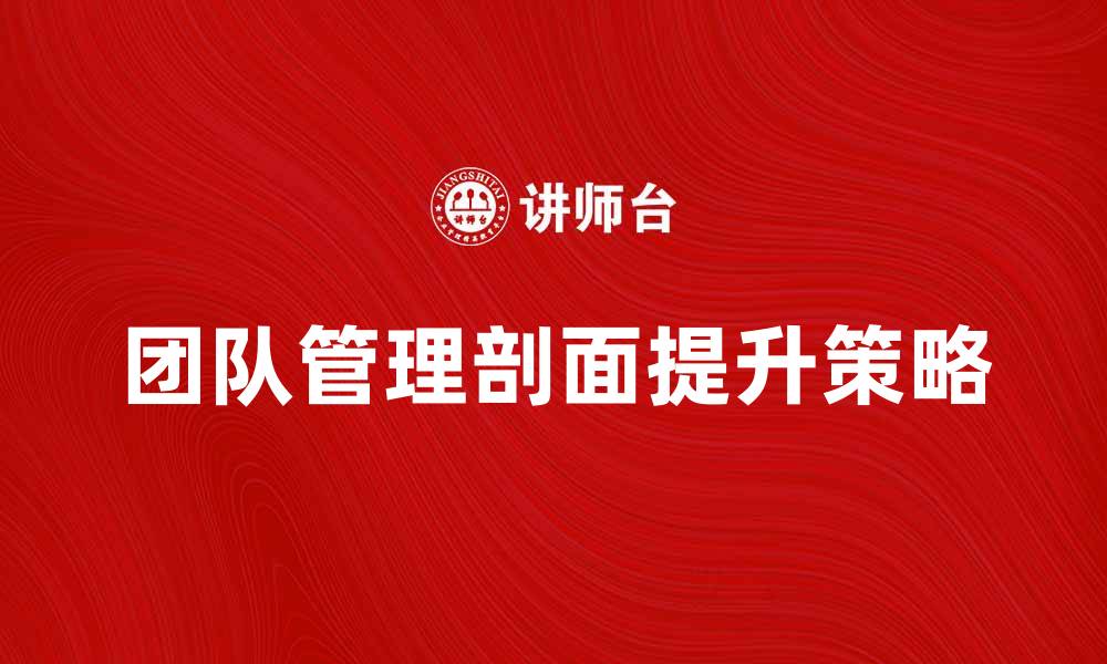 文章提升团队管理剖面的有效策略与实践分享的缩略图