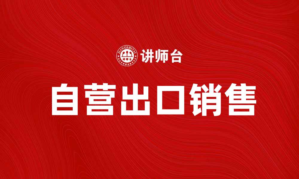 文章自营出口销售如何助力企业国际市场拓展的缩略图