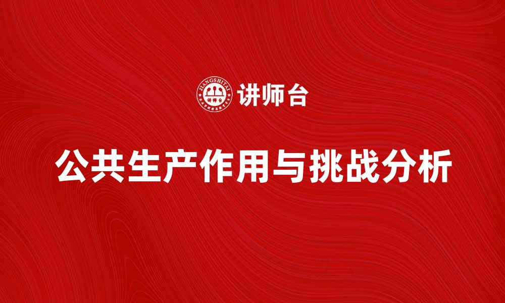 文章公共生产在经济发展中的重要作用与挑战分析的缩略图