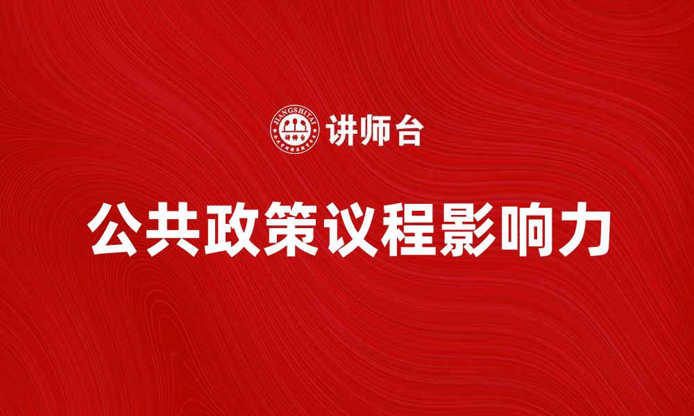 文章公共政策议程的影响力与实践探讨的缩略图