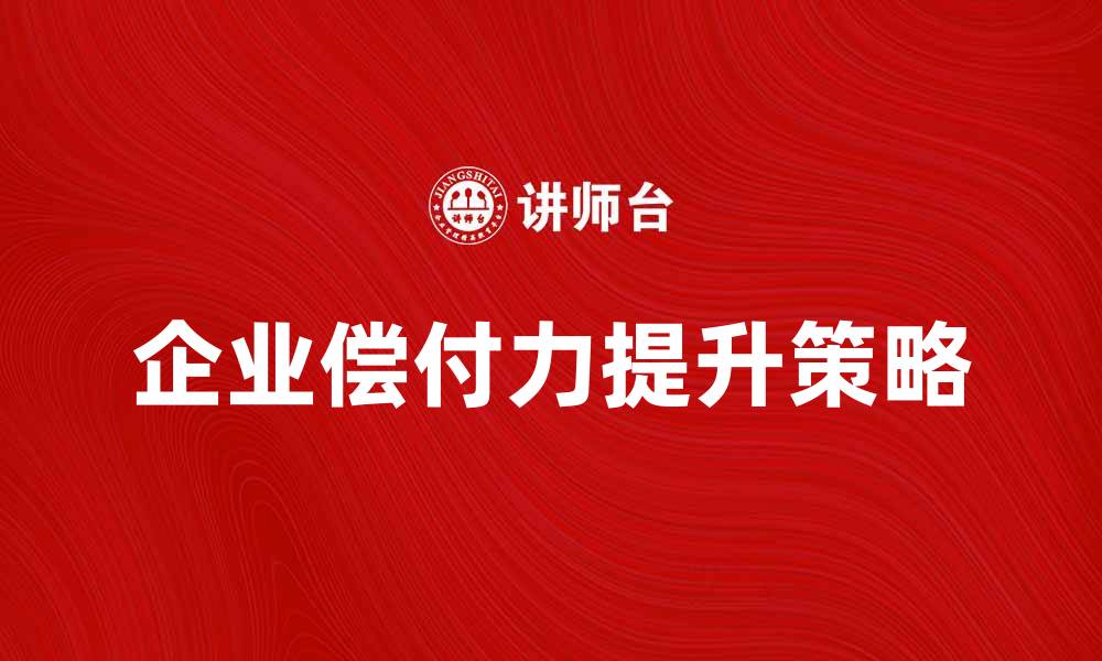 文章提升企业偿付力的有效策略与实践分享的缩略图