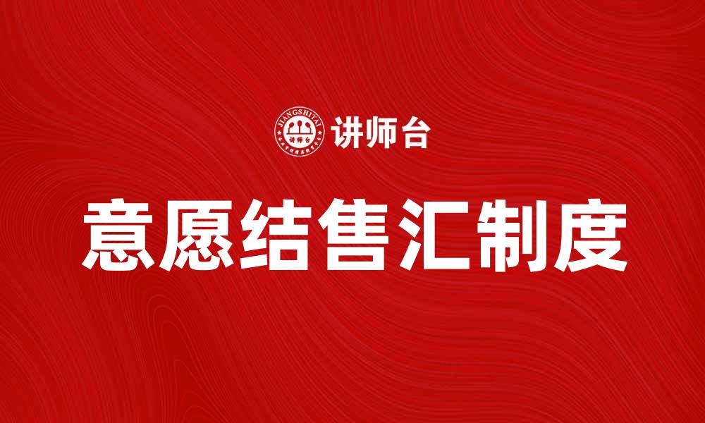 文章全面解析意愿结售汇制度的影响与发展动态的缩略图