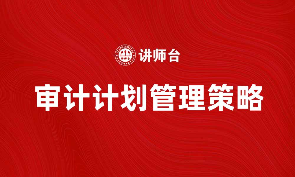 审计计划管理策略