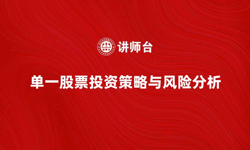 单一股票投资策略与风险分析