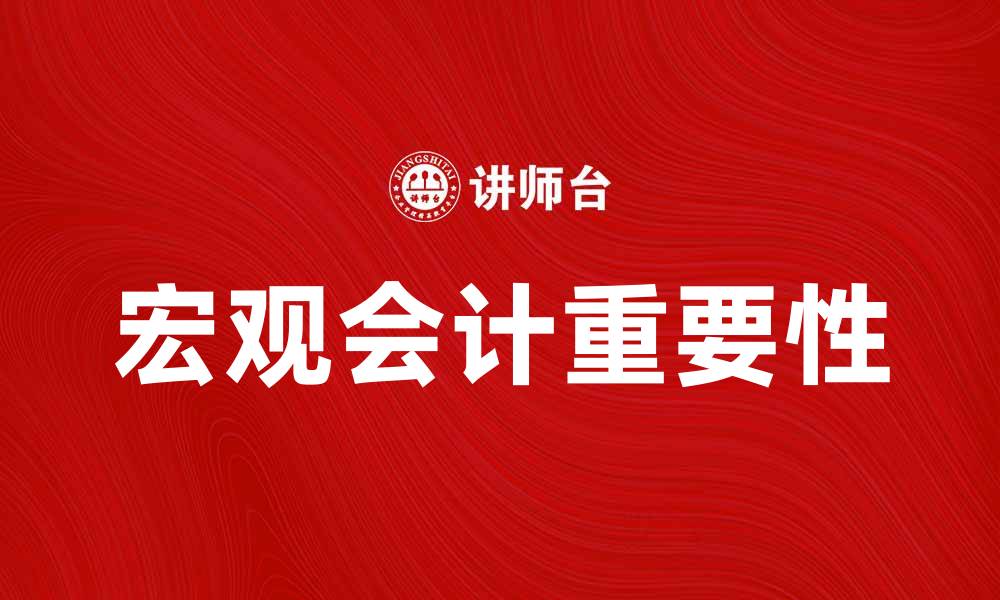文章宏观会计在现代经济中的重要性与应用探讨的缩略图