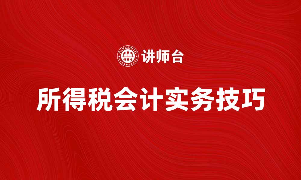 文章深入解析所得税会计的基础与实务技巧的缩略图