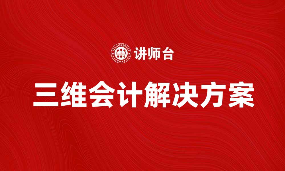 文章提升企业管理效率的三维会计解决方案解析的缩略图