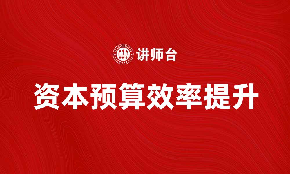 资本预算效率提升