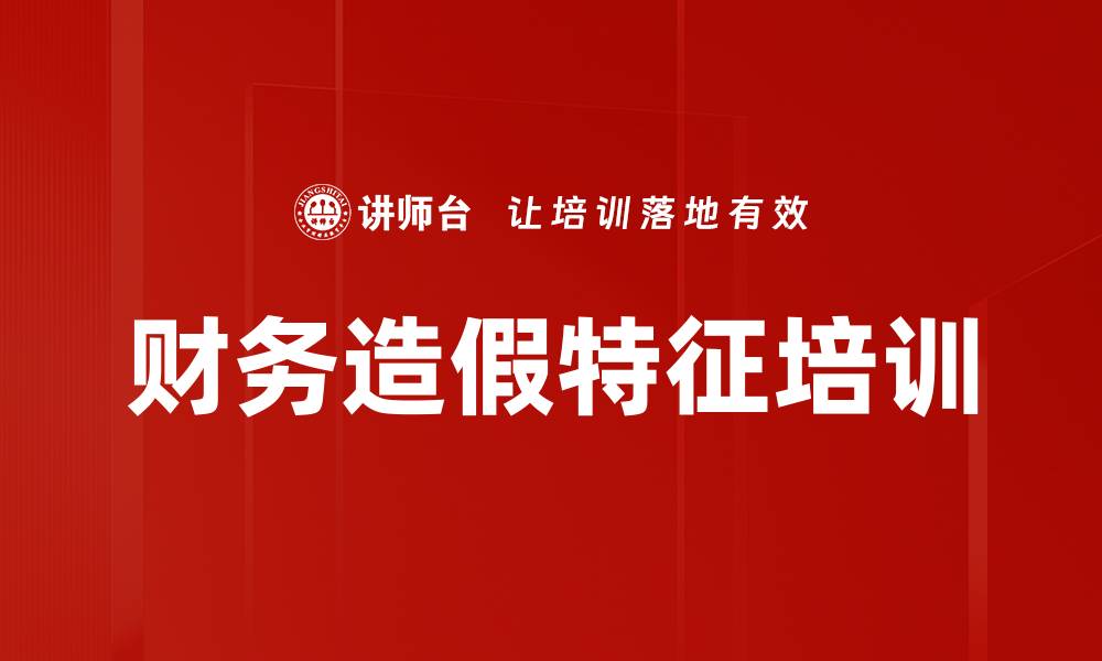 财务造假特征培训