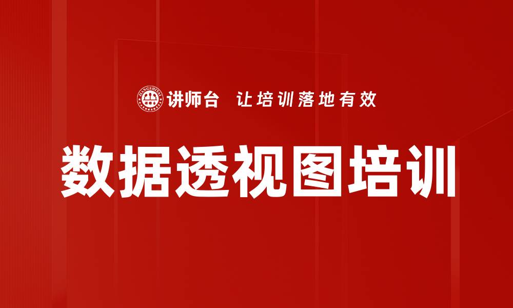 数据透视图培训
