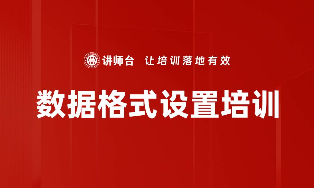 数据格式设置培训