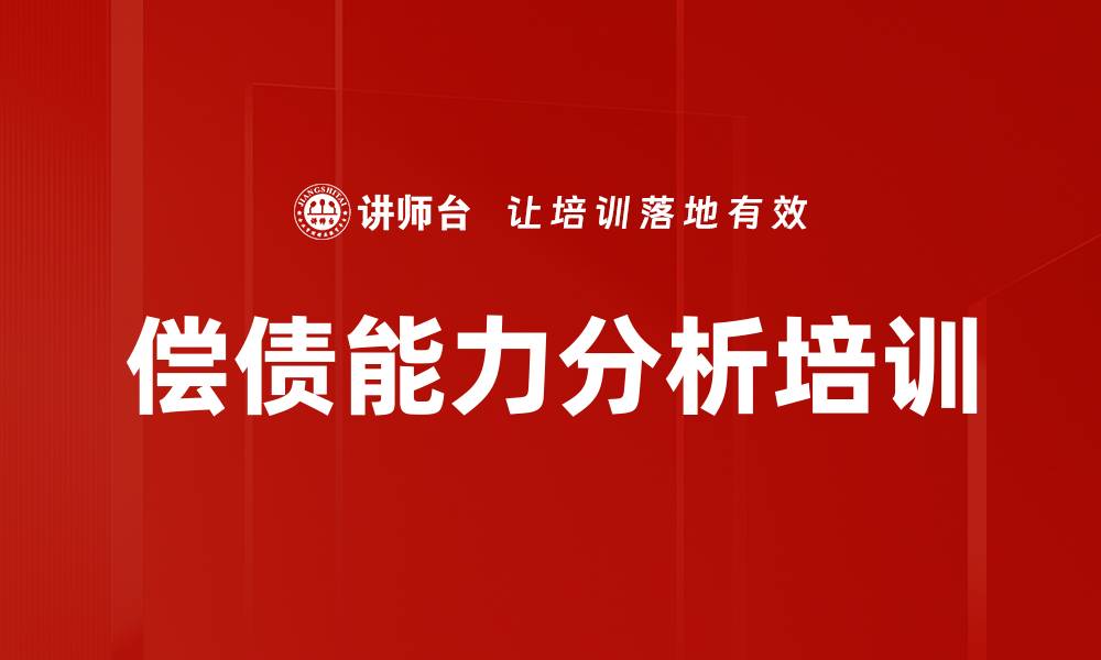 文章偿债能力分析培训的缩略图