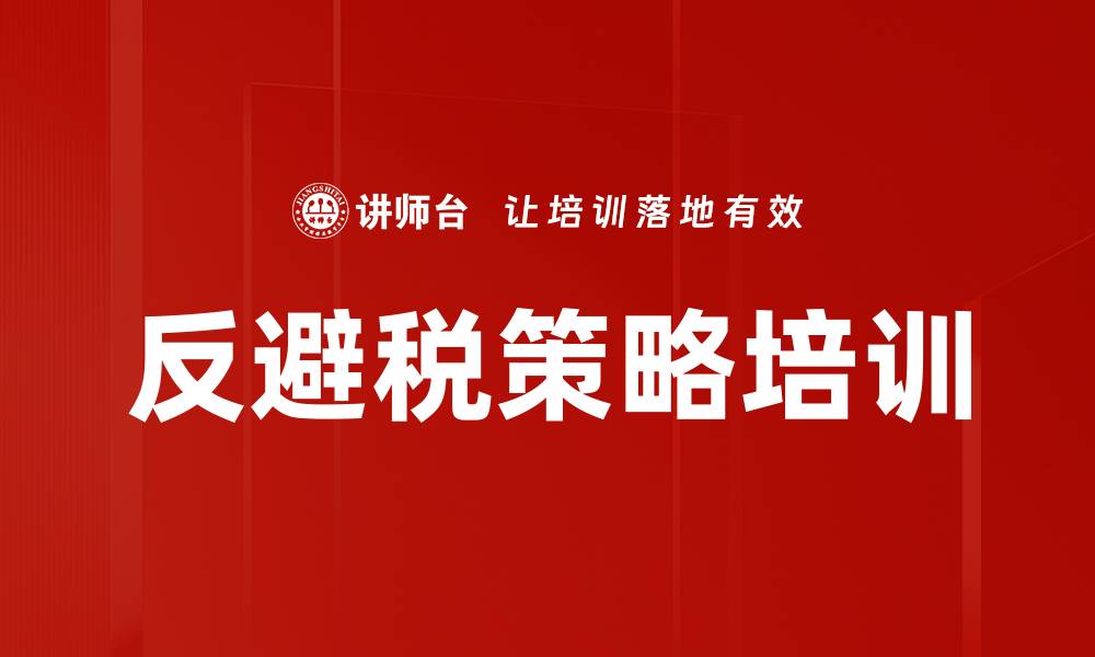 反避税策略培训