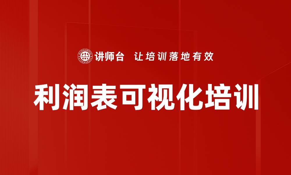 利润表可视化培训
