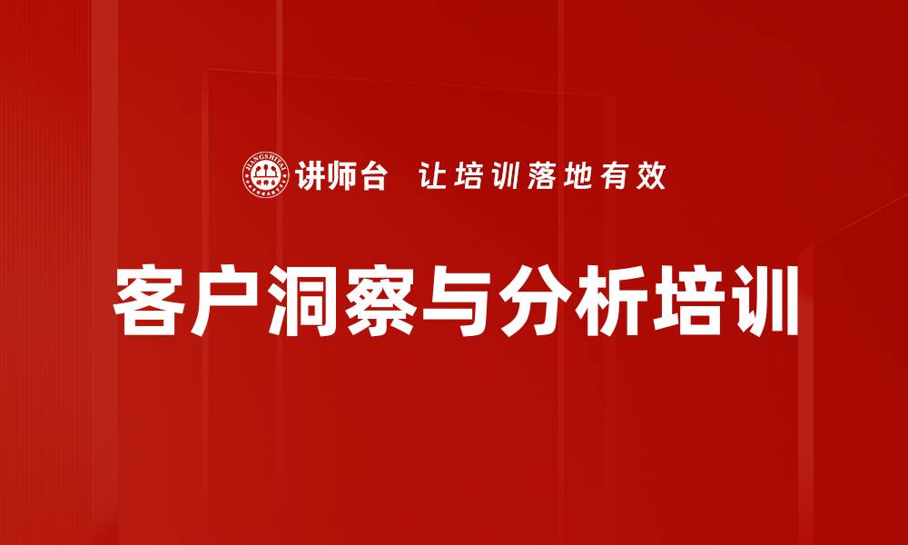 客户洞察与分析培训