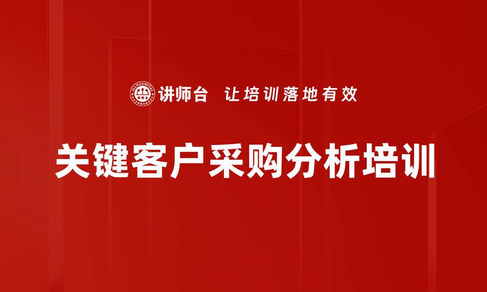 关键客户采购分析培训