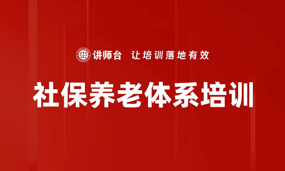 社保养老体系培训