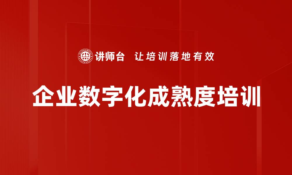 企业数字化成熟度培训