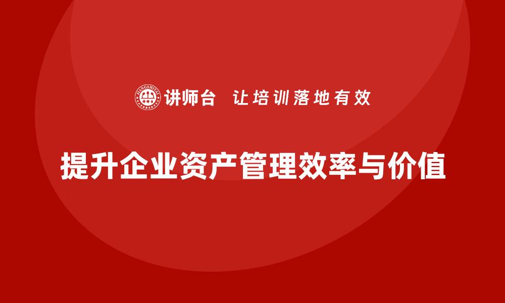 提升企业资产管理效率与价值