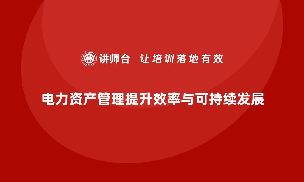 电力资产管理提升效率与可持续发展