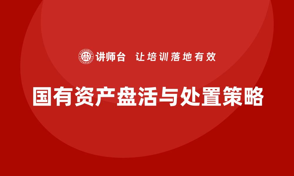 文章国有资产盘活及处置方案的有效策略与实践解析的缩略图