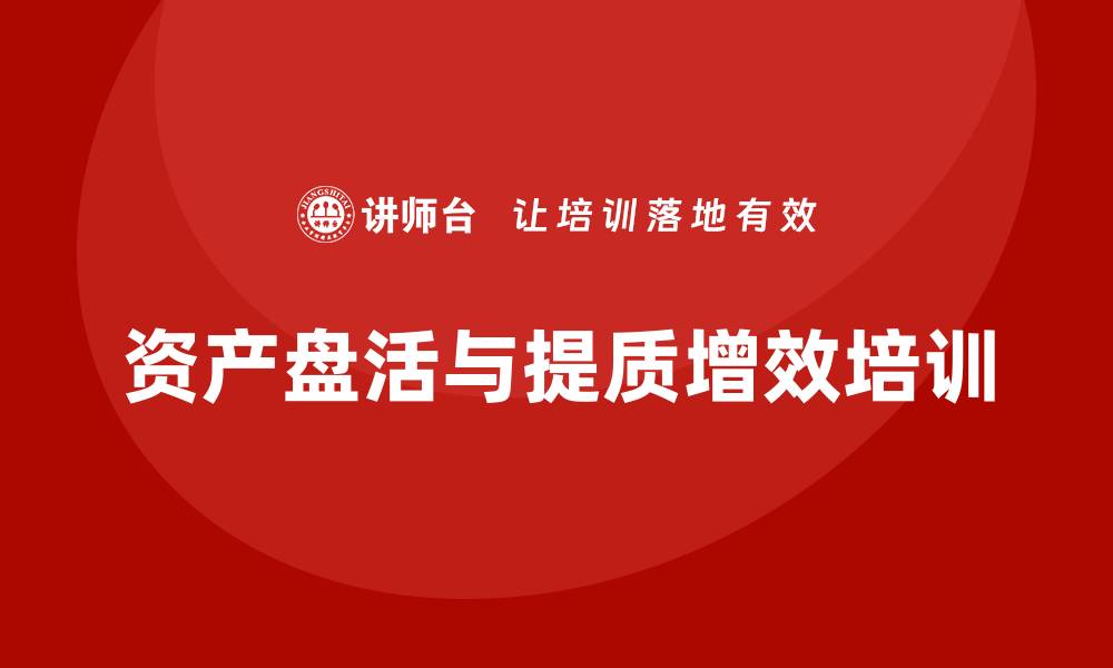 资产盘活与提质增效培训