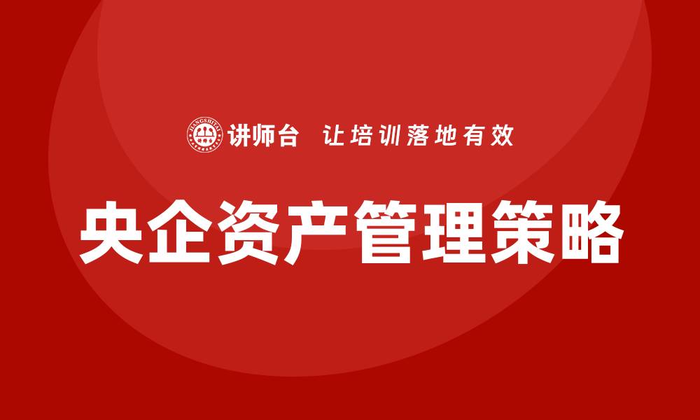 央企资产管理策略