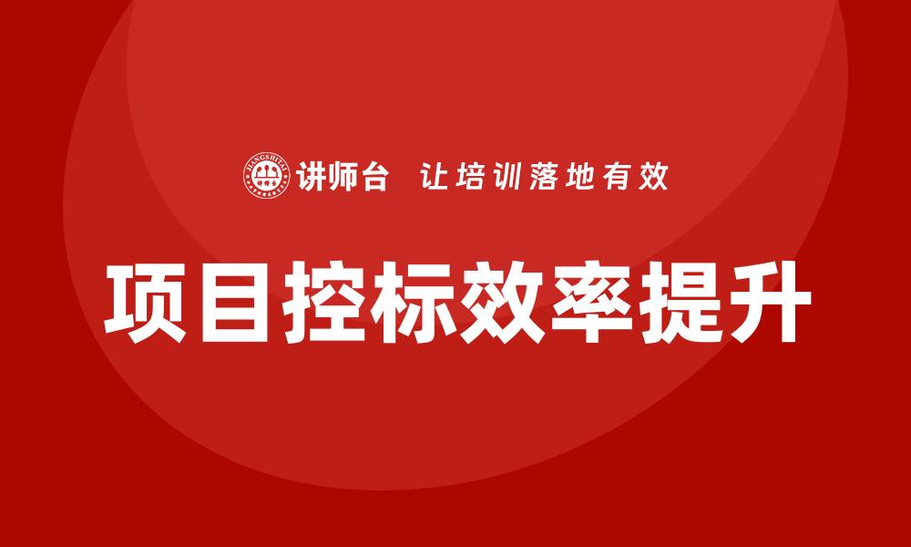 文章有效提升项目控标效率的策略与技巧的缩略图