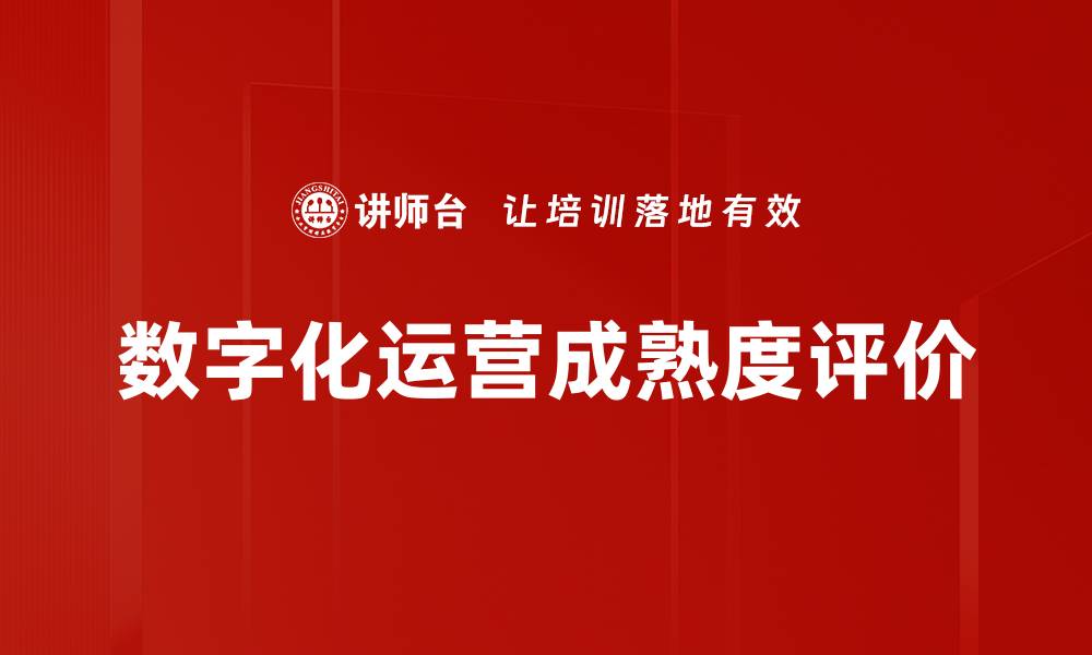 数字化运营成熟度评价