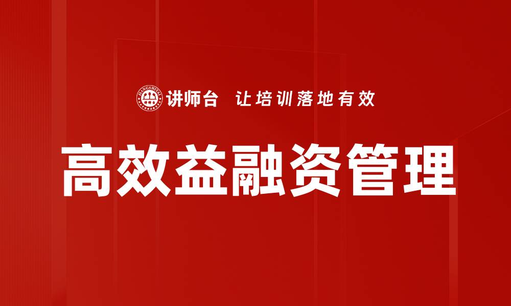文章高效益融资管理的缩略图