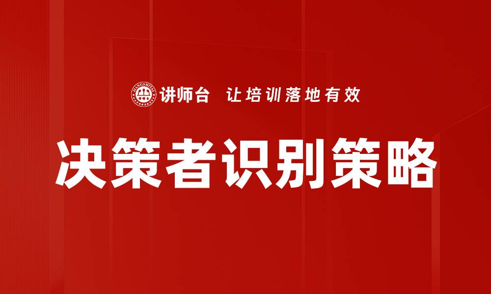 文章决策者识别策略的缩略图