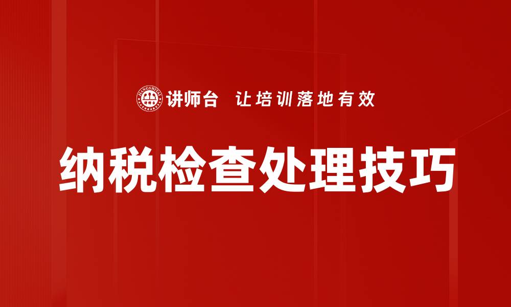 纳税检查处理技巧