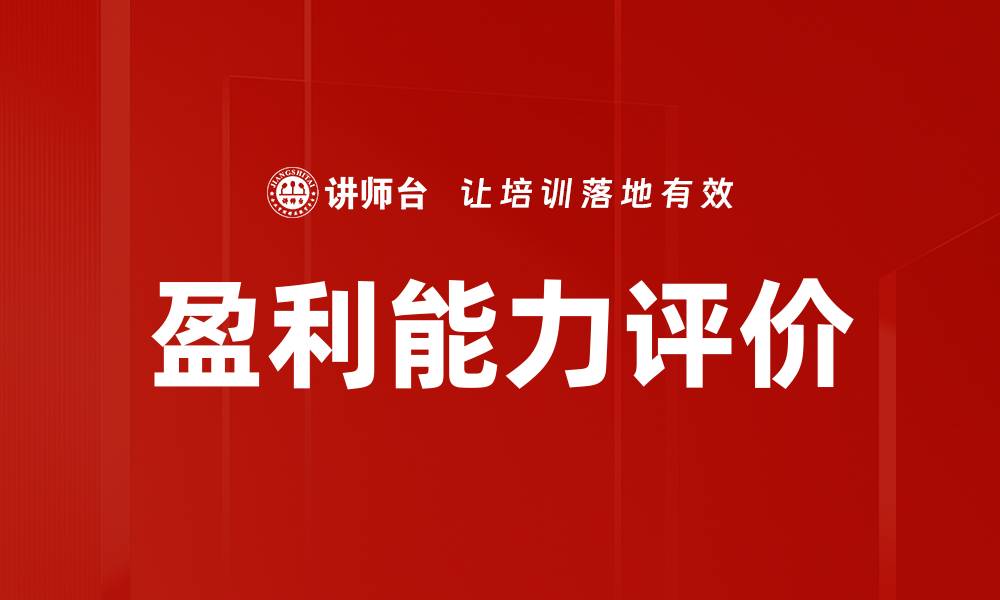 盈利能力评价