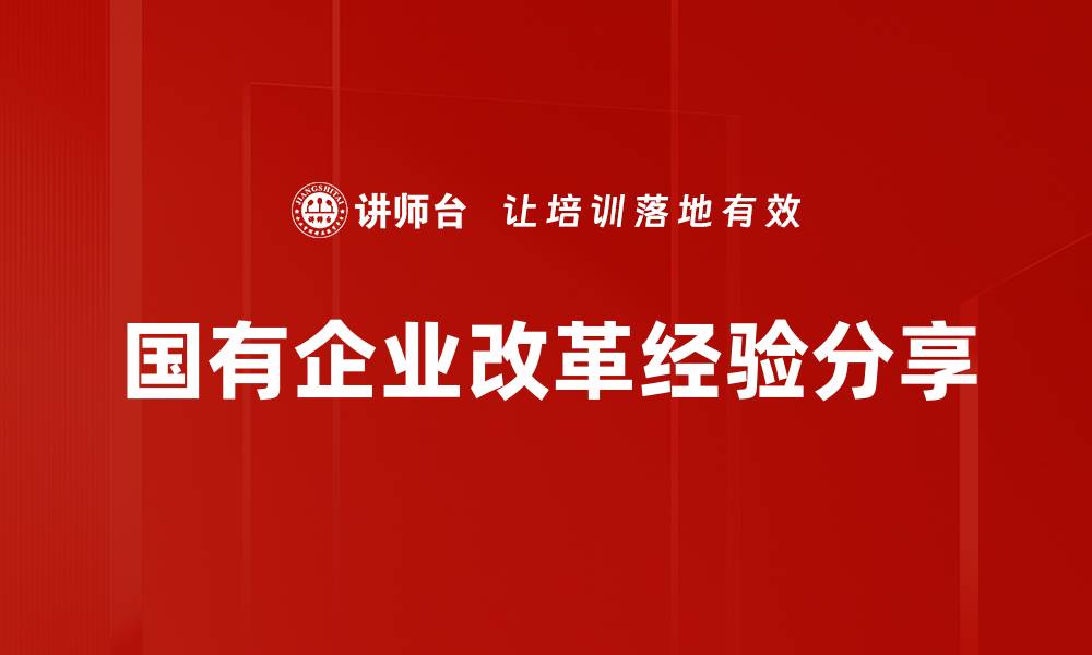 国有企业改革经验分享