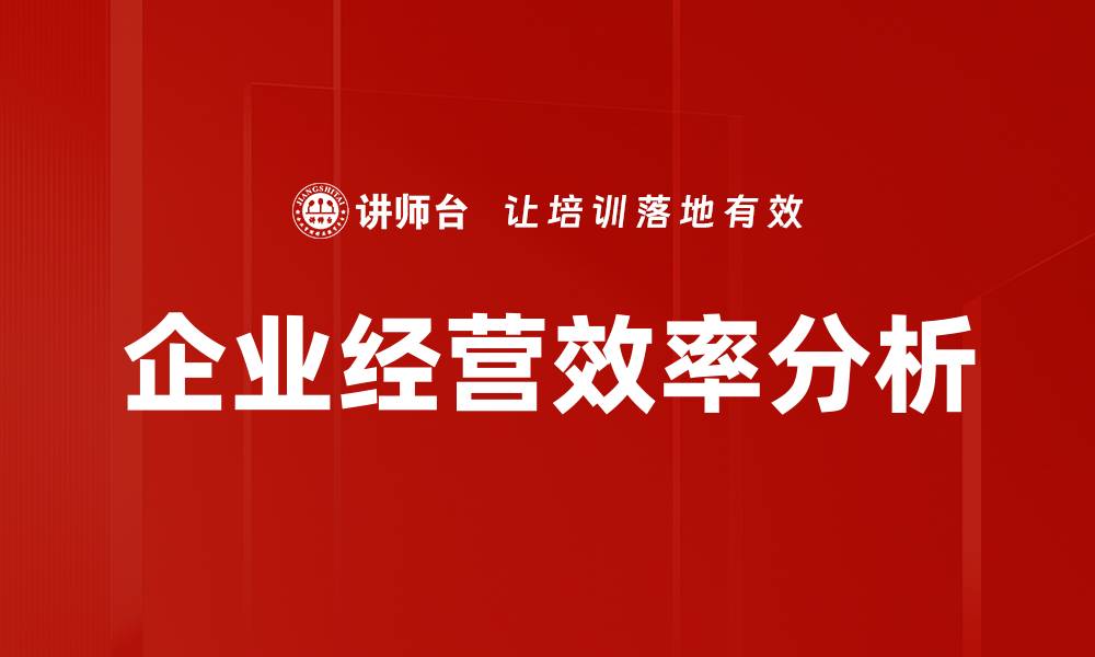 文章企业经营效率分析的缩略图
